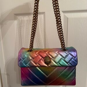 Rare Kurt Geiger Rainbow Metallic Quilted Shoulder Bag